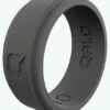 Men's Charcoal Grey Step Edge Q2X Silicone Ring -Silicone Jewelry & Accessories 21424 AS SHOWN l