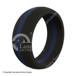 QALO Men's Thin Blue Line Pinstripe Silicone Ring