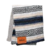 Blue Hand-Made Serape And Sherpa Baby Blanket -Silicone Jewelry & Accessories Accessories.Blanket.Navy .Folded