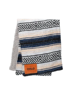 Blue Hand-Made Serape And Sherpa Baby Blanket