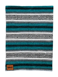 Teal Hand-Made Serape And Sherpa Baby Blanket -Silicone Jewelry & Accessories Accessories.Blanket.Teal .Flat