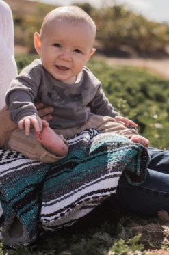 Blue Hand-Made Serape And Sherpa Baby Blanket -Silicone Jewelry & Accessories BabyBlanket.Hover 0330249e fc68 43ec 9fc2 334d42c6aa46