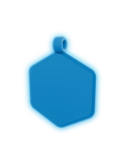 Blue Glow Classic Hex Dog ID Tag -Silicone Jewelry & Accessories Blue Glow Hex Glow