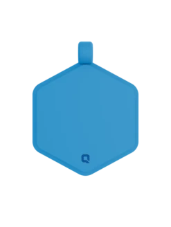Blue Glow Classic Hex Dog ID Tag -Silicone Jewelry & Accessories Blue Glow Hex Glow Back