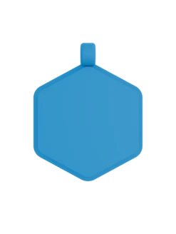 Blue Glow Classic Hex Dog ID Tag -Silicone Jewelry & Accessories Blue Glow Hex Glow Front