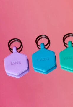 Blue Glow Classic Hex Dog ID Tag -Silicone Jewelry & Accessories Blue Glow Hex Hover