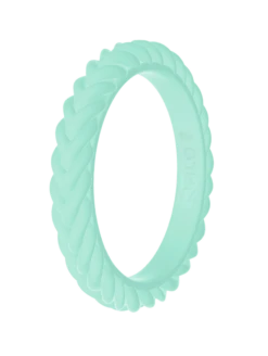 Women's Stackable Braid Silicone Ring -Silicone Jewelry & Accessories Braid.ActiveAqua.Angle
