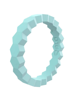 Women's Stackable Chevron Silicone Ring -Silicone Jewelry & Accessories Chevron.Aquamarine.Angle
