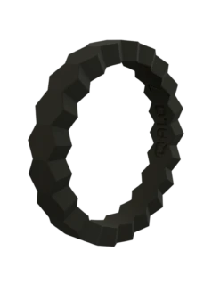 Women's Stackable Chevron Silicone Ring -Silicone Jewelry & Accessories Chevron.Black .Angle