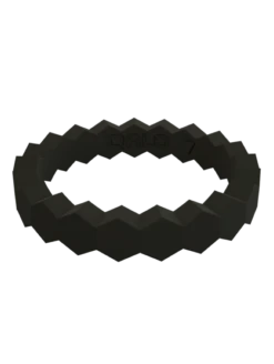 Women's Stackable Chevron Silicone Ring -Silicone Jewelry & Accessories Chevron.Black .Front