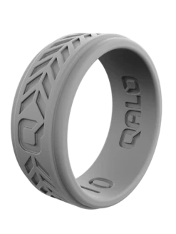 Men's White Chevron Silicone Ring