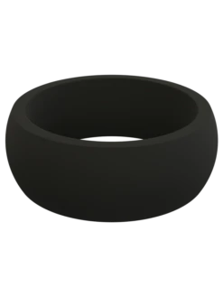 Men's Classic Silicone Ring -Silicone Jewelry & Accessories Classic.Wide .Black .Front .Customize