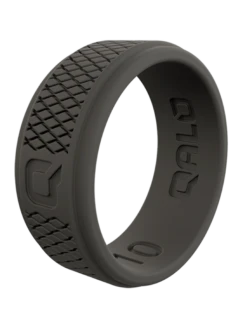 Men's Crosshatch Q2X™ Silicone Ring -Silicone Jewelry & Accessories Crosshatch.Charcoal.Angle