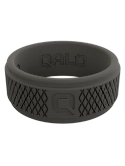 Men's Crosshatch Q2X™ Silicone Ring -Silicone Jewelry & Accessories Crosshatch.Charcoal.Front