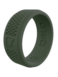 Men's Crosshatch Q2X™ Silicone Ring -Silicone Jewelry & Accessories Crosshatch.Sage .Angle