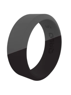 Duo Men's Modern Silicone Ring -Silicone Jewelry & Accessories Duo.BlackDarkGrey.Angle 1