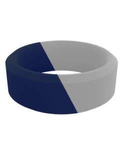Duo Men's Modern Silicone Ring -Silicone Jewelry & Accessories Duo.NavyCoolGrey.Front 1