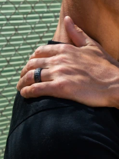 Men's Metallic Forged Silicone Ring -Silicone Jewelry & Accessories Forged.Tungsten.Lifestyle1 83e8f5bf be0e 4545 b665 b1467625418b