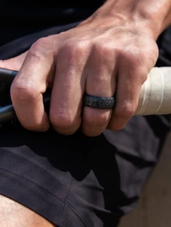 Men's Metallic Forged Silicone Ring -Silicone Jewelry & Accessories Forged.Tungsten.Lifestyle2 33f6dd6c 1850 4020 8a26 2dc552577df6