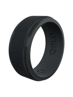 Men's Polished Step Edge Silicone Ring -Silicone Jewelry & Accessories Mens StepEdge GunMetalPolishedEgde Angle Trans.704x935