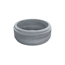 Men's White Marble Step Edge Silicone Ring -Silicone Jewelry & Accessories Mens StepEdge MetallicSilver Front Customize Trans