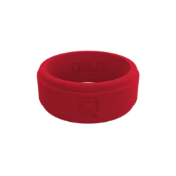 Men's White Marble Step Edge Silicone Ring -Silicone Jewelry & Accessories Mens StepEdge Red Front Trans 1