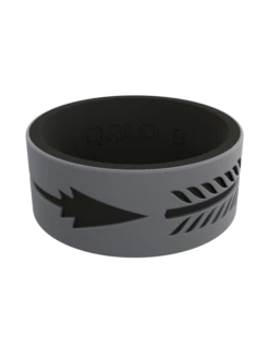 Men's Strata Arrow Silicone Ring -Silicone Jewelry & Accessories Mens strata greyblack arrow front