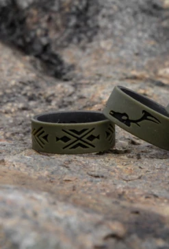 Men's Strata Arrowhead And Fish Silicone Ring -Silicone Jewelry & Accessories Mens strata oliveblack arrowheadfish HOVER