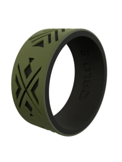 Men's Strata Arrowhead And Fish Silicone Ring -Silicone Jewelry & Accessories Mens strata oliveblack arrowheadfish angle
