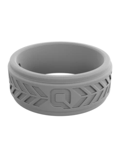 Men's White Chevron Silicone Ring -Silicone Jewelry & Accessories Mens.Chevron.LightGrey.Front .CMZ