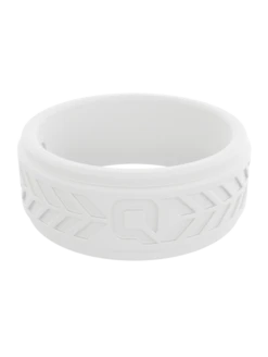 Men's White Chevron Silicone Ring -Silicone Jewelry & Accessories Mens.Chevron.White .Front .CMZ