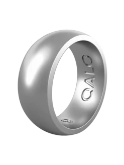 Men's Metallic Classic Silicone Ring -Silicone Jewelry & Accessories Mens.Classic.Metallic.Silver.Angle