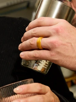 Men's Metallic Forged Silicone Ring -Silicone Jewelry & Accessories Mens.Forged.Metallic.Gold .Lifestyle.2