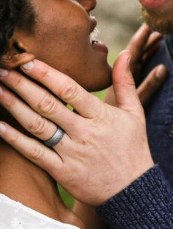 Men's Metallic Forged Silicone Ring -Silicone Jewelry & Accessories Mens.Forged.Metallic.GraySteel.Lifestyle.1