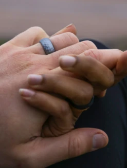 Men's Metallic Forged Silicone Ring -Silicone Jewelry & Accessories Mens.Forged.Metallic.GraySteel.Lifestyle.2