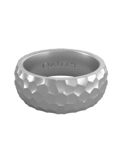 Men's Metallic Forged Silicone Ring -Silicone Jewelry & Accessories Mens.Forged.Metallic.Silver.Front