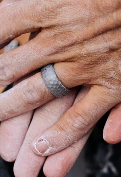 Men's Metallic Forged Silicone Ring -Silicone Jewelry & Accessories Mens.Forged.Metallic.Silver.Hover