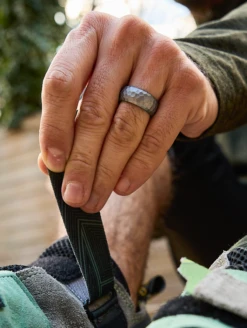 Men's Metallic Forged Silicone Ring -Silicone Jewelry & Accessories Mens.Forged.Metallic.Silver.Lifestyle.2