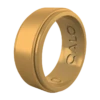 Men's Metallic Polished Step Edge Silicone Ring -Silicone Jewelry & Accessories Mens.PolishedStepEdge.Metallic.Gold .Angle