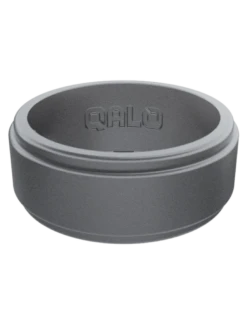 Men's Metallic Polished Step Edge Silicone Ring -Silicone Jewelry & Accessories Metallic.PolishedStepEdge.Titanium.Front