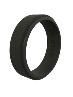 Narrow Polished Step Edge Silicone Ring