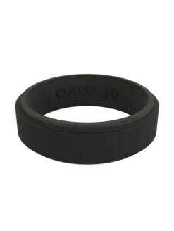 Narrow Polished Step Edge Silicone Ring -Silicone Jewelry & Accessories NarrowPolishedStep Black Front 64676f5b 2074 4725 98f4 1bedf9ff7ae3