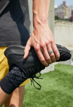 Men's Slate Grey Narrow Polished Step Edge Silicone Ring -Silicone Jewelry & Accessories NarrowPolishedStep Charcoal HOVER