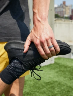 Men's Slate Grey Narrow Polished Step Edge Silicone Ring -Silicone Jewelry & Accessories NarrowPolishedStep Charcoal lifestyle1