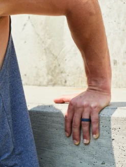 Men's Slate Grey Narrow Polished Step Edge Silicone Ring -Silicone Jewelry & Accessories NarrowPolishedStep SlateGrey lifestyle2