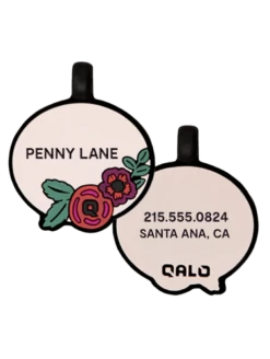 Blush Floral Silicone Dog ID Tag