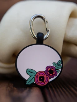 Blush Floral Silicone Dog ID Tag -Silicone Jewelry & Accessories Outdoors.BlushFloral.MyID .lifestyle2 063e536f f5fe 4d2b a974 c9e0ee191afc