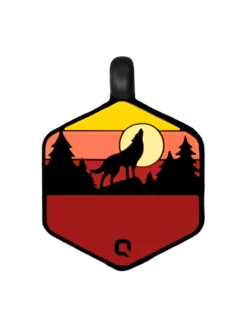 Sunrise Wild One Silicone Dog ID Tag -Silicone Jewelry & Accessories Outdoors.SunriseWildOne.Front .UpdatedColor