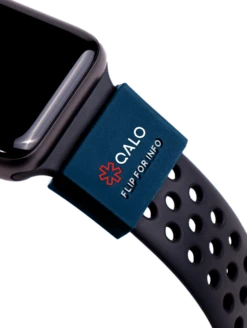 QALO ID Sleeve Powered By MyID -Silicone Jewelry & Accessories PDP MyIDSleeve Navy Angle