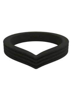 Women's Stackable Peak Silicone Ring -Silicone Jewelry & Accessories Peak.Black .Front